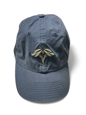 Navy Baseball Cap with Embroidered Cream Logo